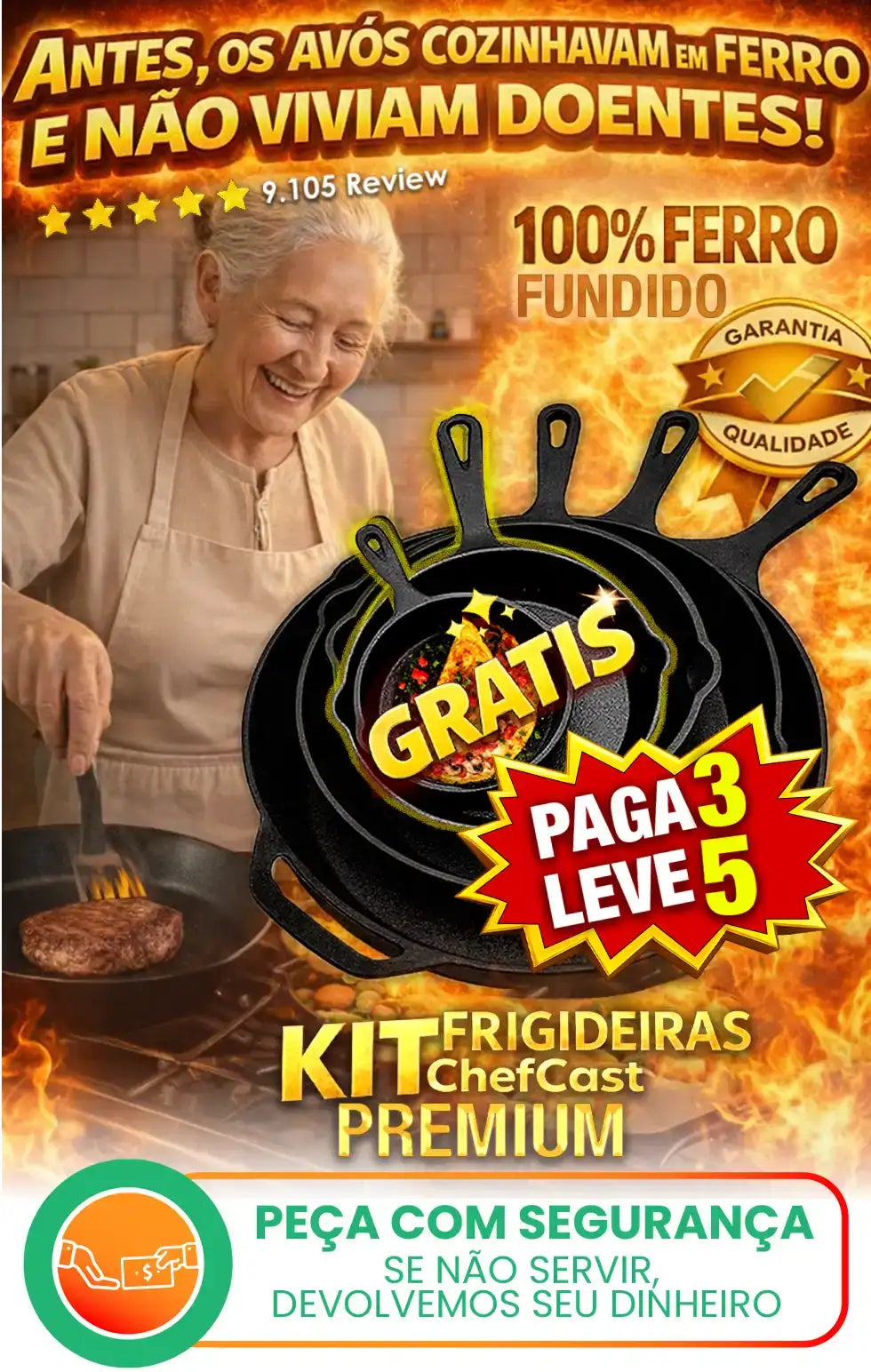 KIT SARTENES HIERRO FUNDIDO